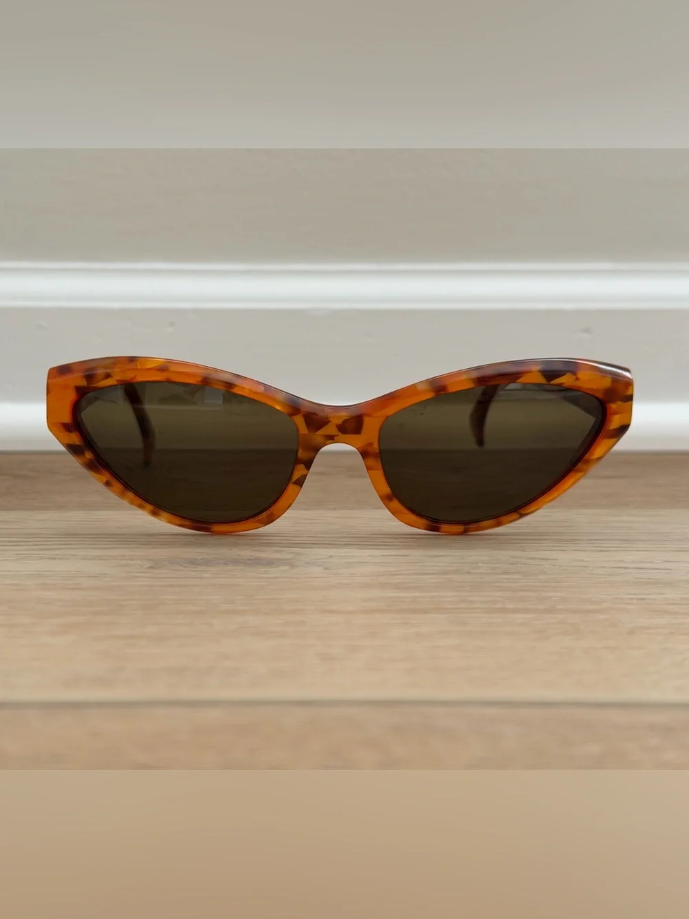 Vintage Alain Mikli Rare 1990's Tortoise 72 X 15 Cat Eye Sunglasses